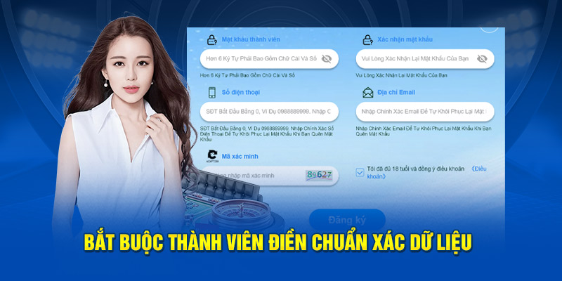 Đăng ký RR88 bắt buộc thành viên điền chuẩn xác dữ liệu